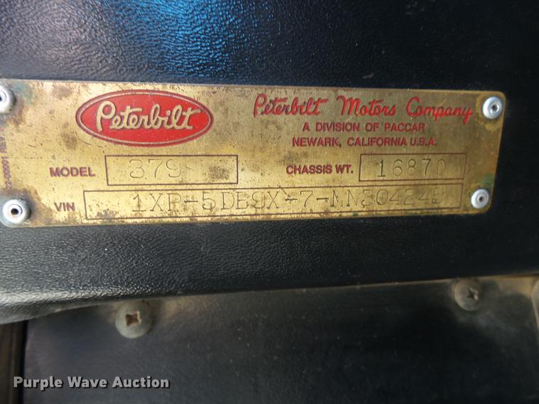 image for item DE3631 1991 Peterbilt 379 dump truck