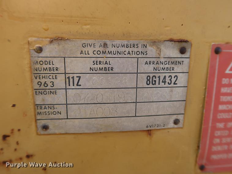 image for item DF3657 Caterpillar 963 track loader