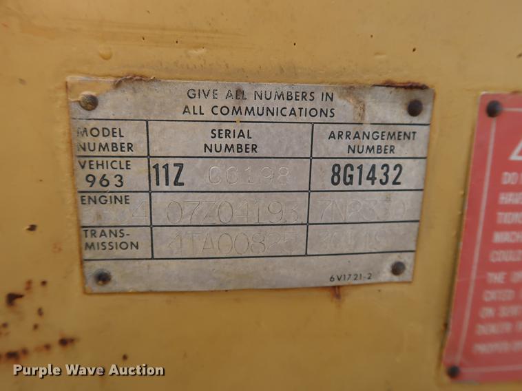 image for item DF3657 Caterpillar 963 track loader