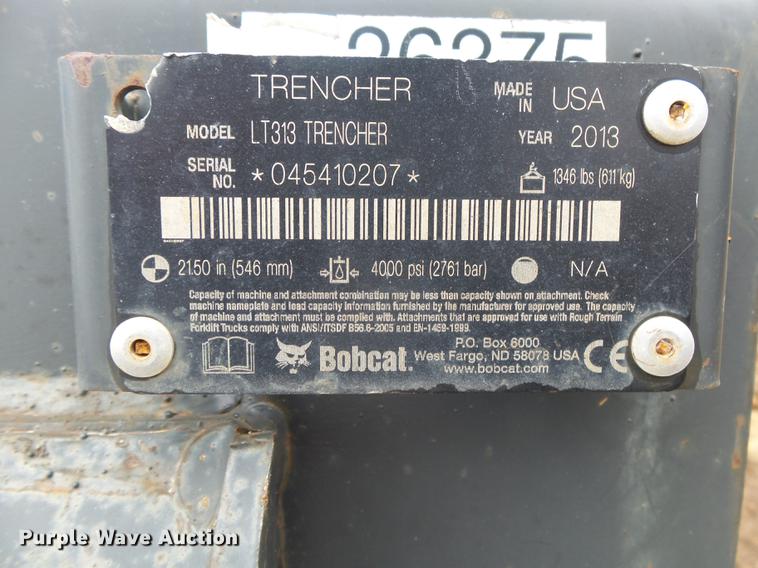 image for item DS9534 Bobcat LT313 skid steer trencher