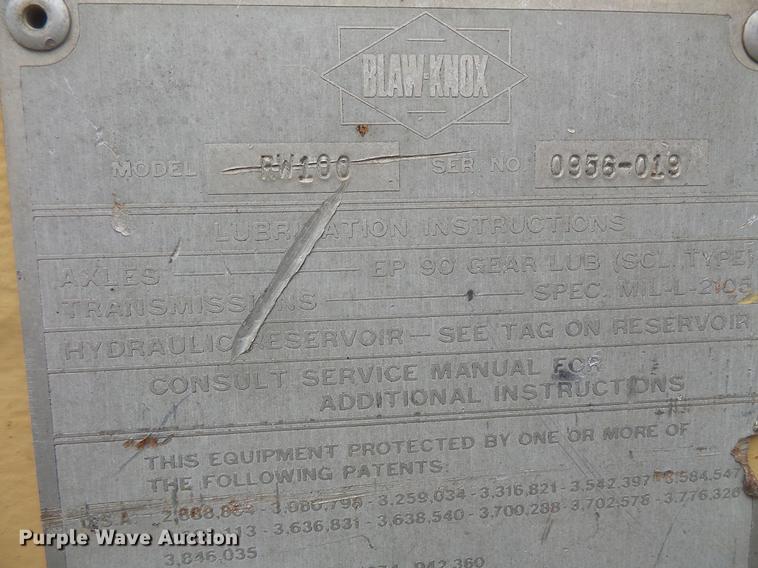 image for item DV9721 Blaw Knox RW-100 road widener