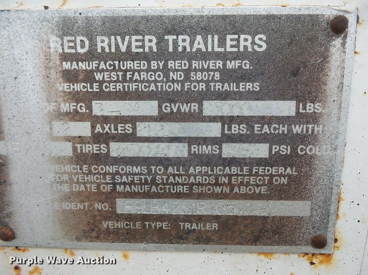 image for item DV9730 1994 Red River LB237 live bottom trailer