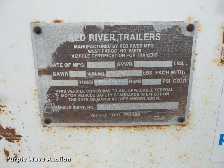 image for item DV9731 1994 Red River LB237 live bottom trailer