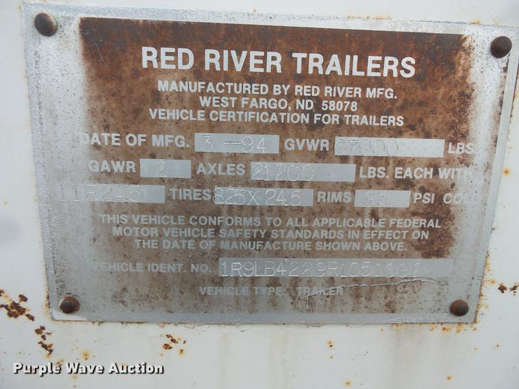 image for item DV9732 1994 Red River LB237 live bottom trailer