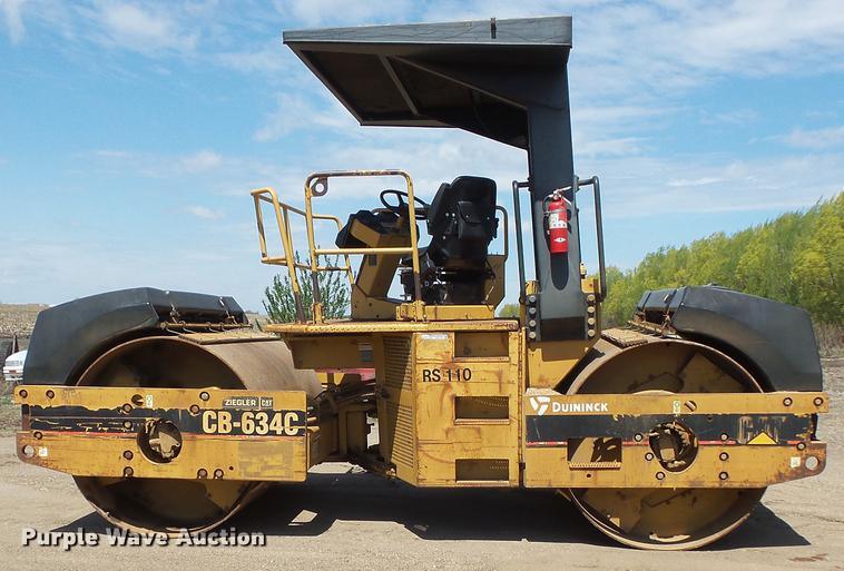image for item DV9736 2000 Caterpillar CB-634C double drum vibratory roller