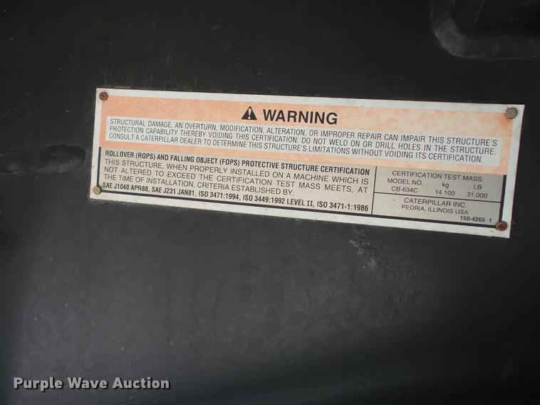 image for item DV9736 2000 Caterpillar CB-634C double drum vibratory roller