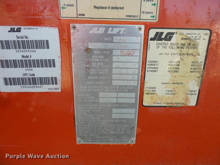 image for item DW9722 2000 JLG 450AJ boom lift