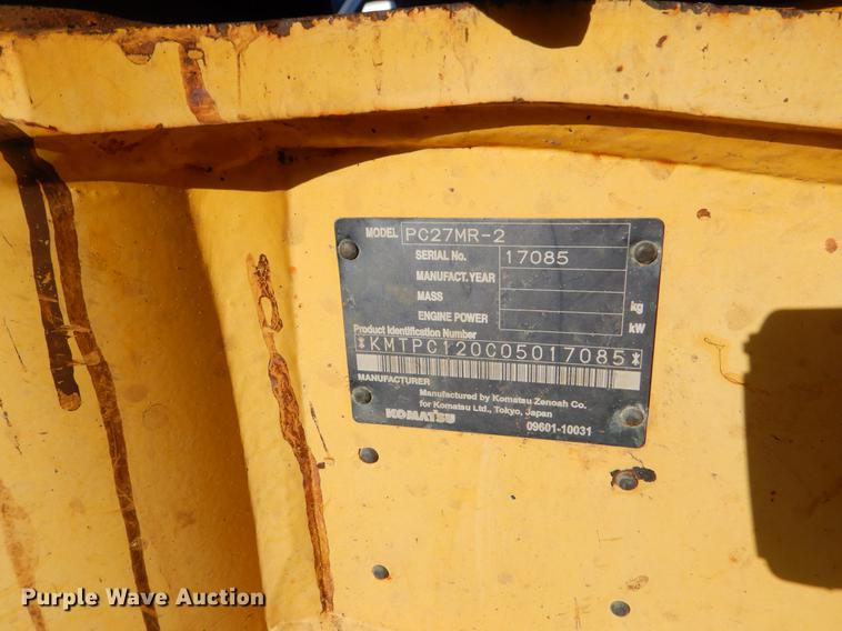 image for item EI9088 2007 Komatsu PC27MR-2 mini excavator