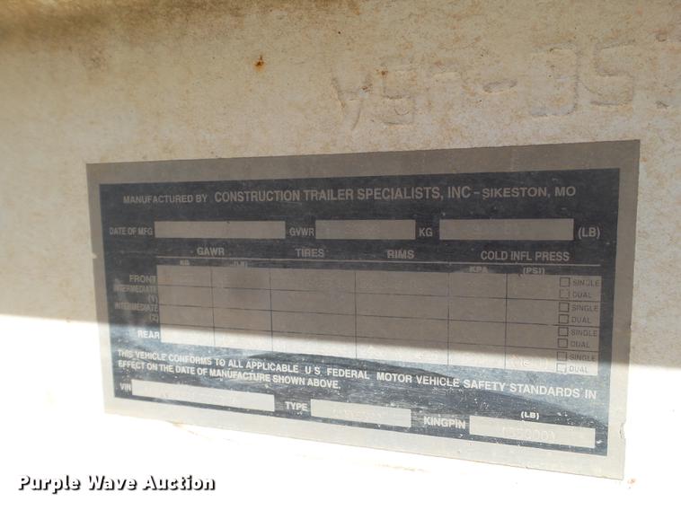 image for item EI9575 2001 CTS bottom dump trailer