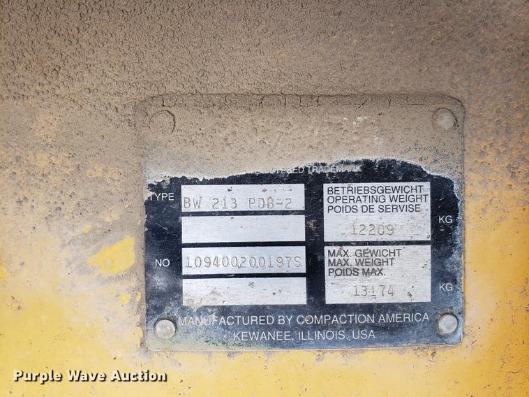 image for item EK9006 1995 Bomag BW213PD-2H single drum vibratory roller