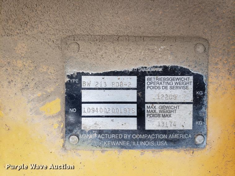 image for item EK9006 1995 Bomag BW213PD-2H single drum vibratory roller