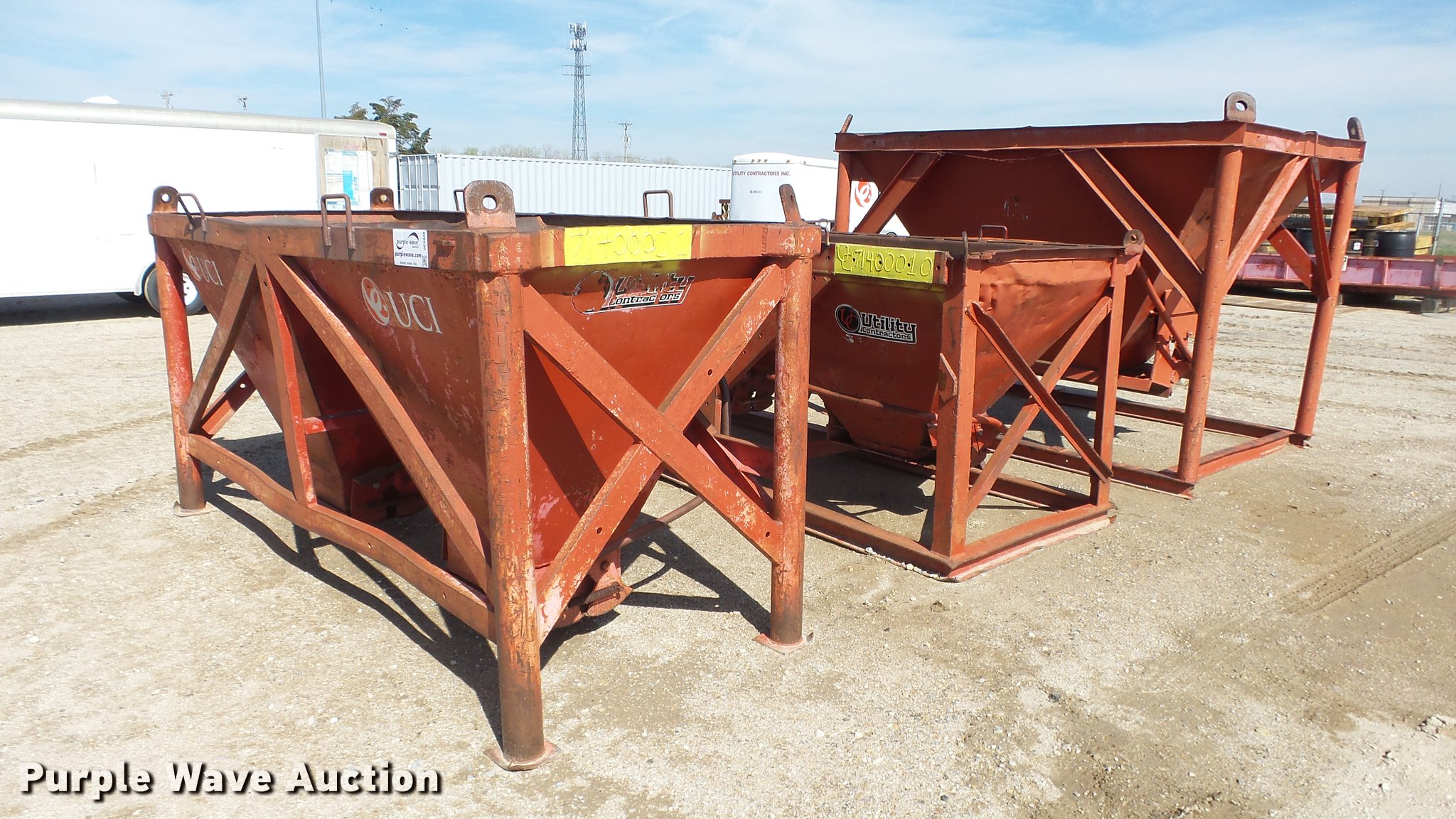 (3) concrete hoppers in Wichita, KS Item DC3028 sold Purple Wave