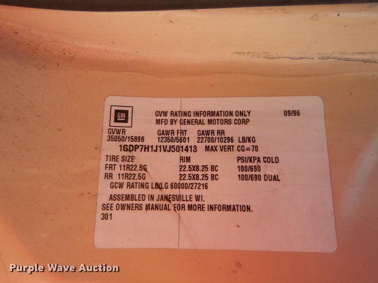 image for item DB6128 1997 GMC C8500 dump truck