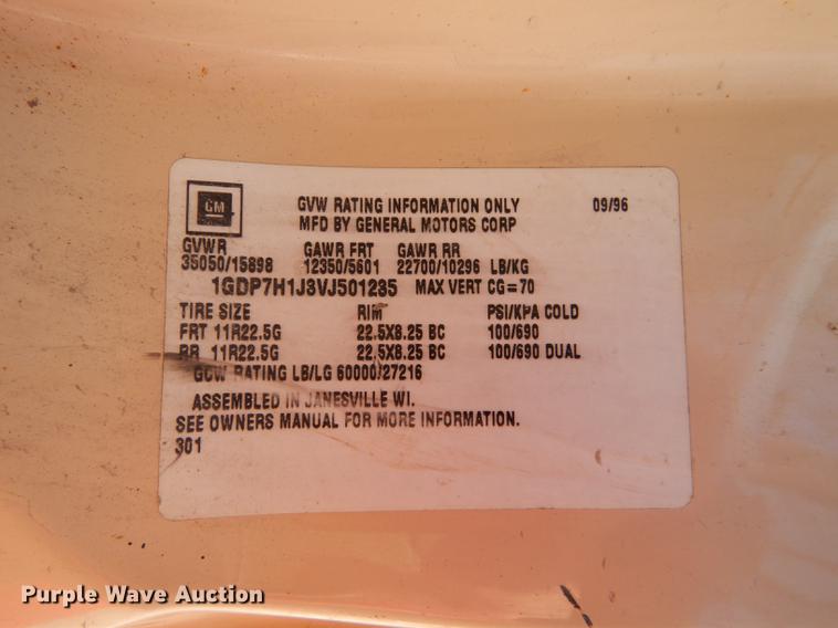 image for item DB6132 1997 GMC C8500 dump truck