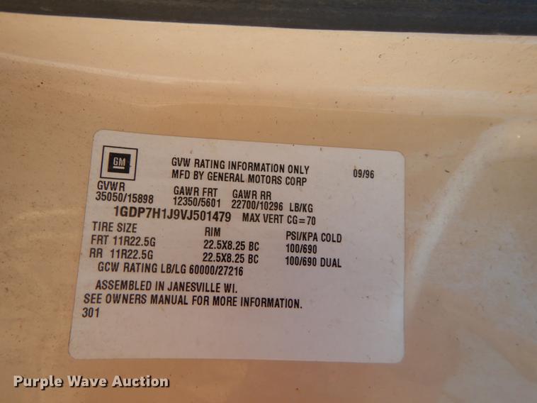 image for item DB6133 1997 GMC C8500 dump truck