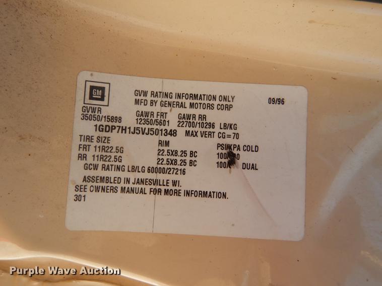 image for item DB6134 1997 GMC C8500 dump truck