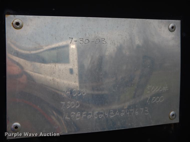 image for item DB6188 2003 L&L equipment trailer