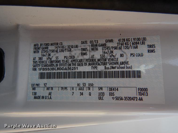 image for item DB6191 2013 Ford E350 Super Duty XL Extended van