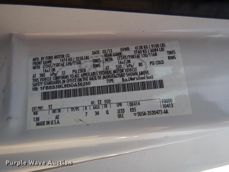 image for item DB6192 2013 Ford E350 Super Duty XL Extended van