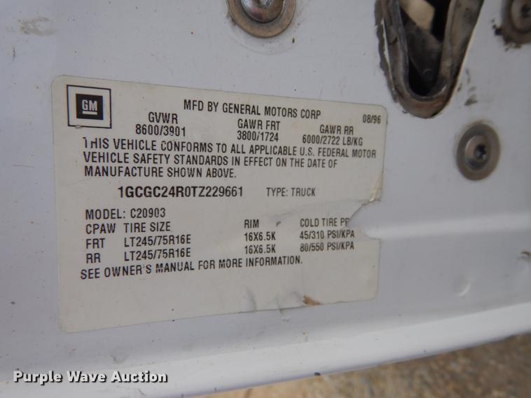 image for item DC0483 1996 Chevrolet Cheyenne 2500 pickup truck