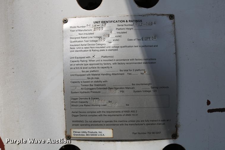 image for item DC7582 2006 Freightliner Business Class M2 digger derrick truck