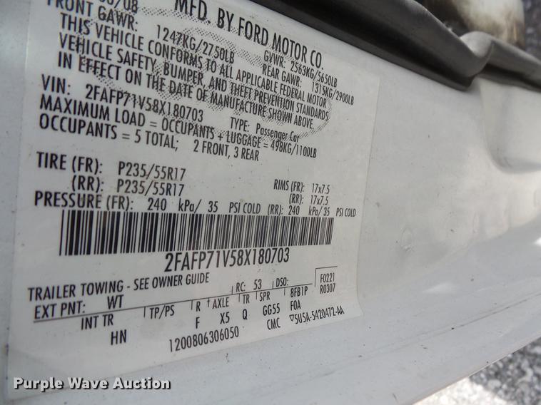 image for item DE1681 2008 Ford Crown Victoria Police Interceptor