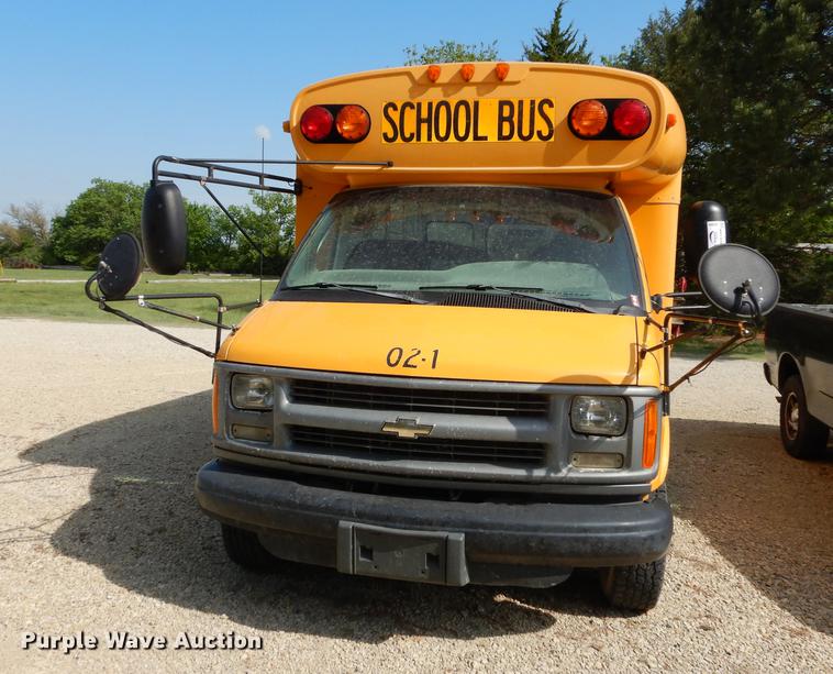 image for item DE1693 2002 Chevrolet Express 3500 micro Blue Bird school bus