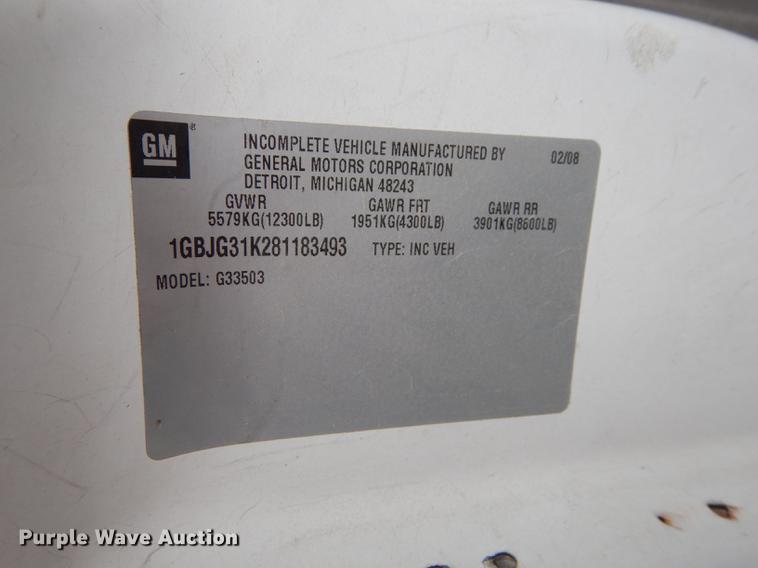 image for item DE1703 2008 Chevrolet Express 3500 Cargo box truck