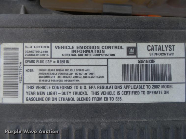 image for item DE3642 2002 Chevrolet Suburban 1500 SUV