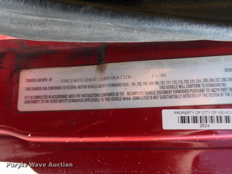 image for item DF3677 1995 Freightliner FL70 fire truck