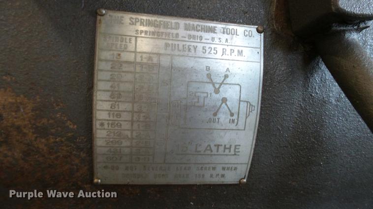 image for item DT9049 Springfield Machine Tool 16" metal lathe