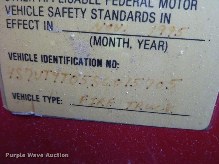 image for item ED9684 1995 Spartan fire truck