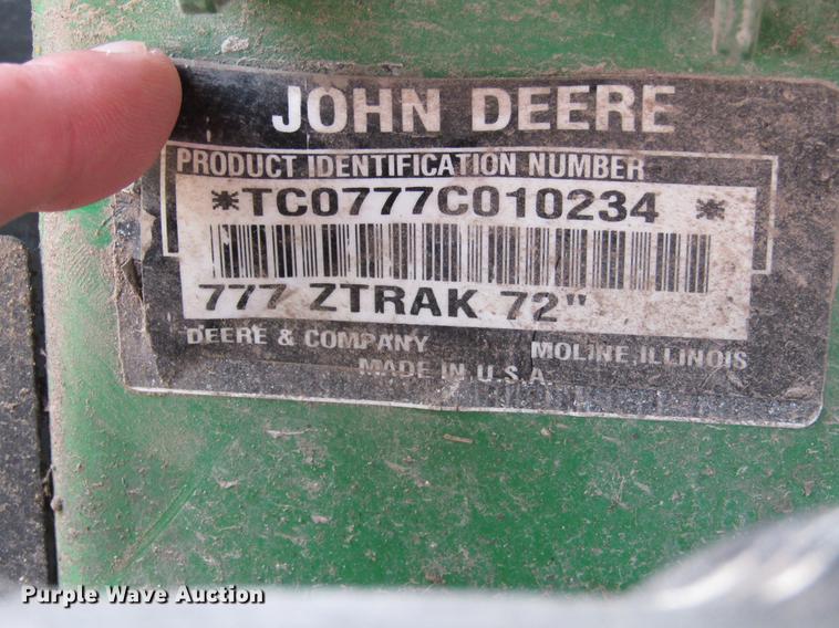 image for item EO9005 2003 John Deere Ztrak 777 ZTR lawn mower