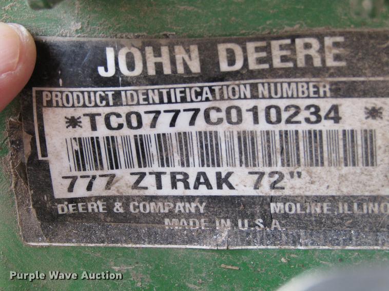 image for item EO9005 2003 John Deere Ztrak 777 ZTR lawn mower
