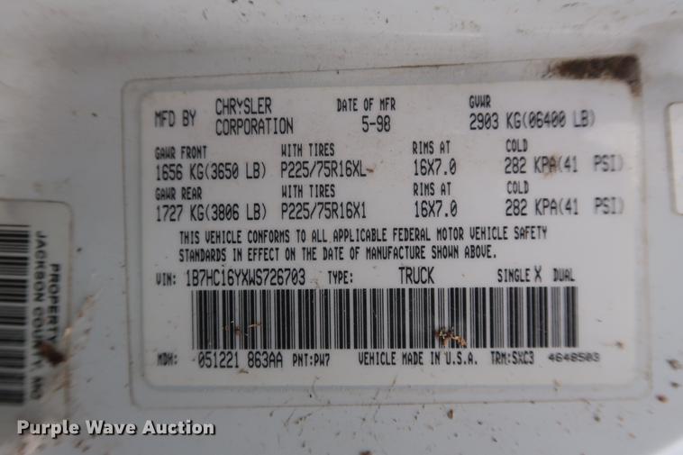 image for item EP9266 1998 Dodge Ram 1500 pickup truck