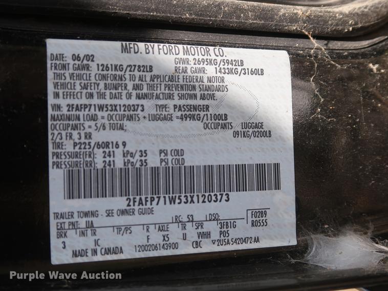 image for item EP9326 2003 Ford Crown Victoria Police Interceptor