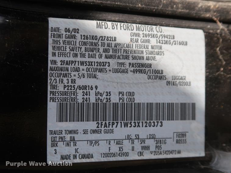 image for item EP9326 2003 Ford Crown Victoria Police Interceptor