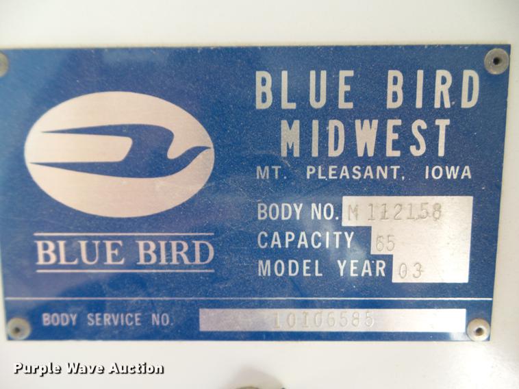 image for item L5672 2002 Chevrolet Blue Bird CV200C school bus