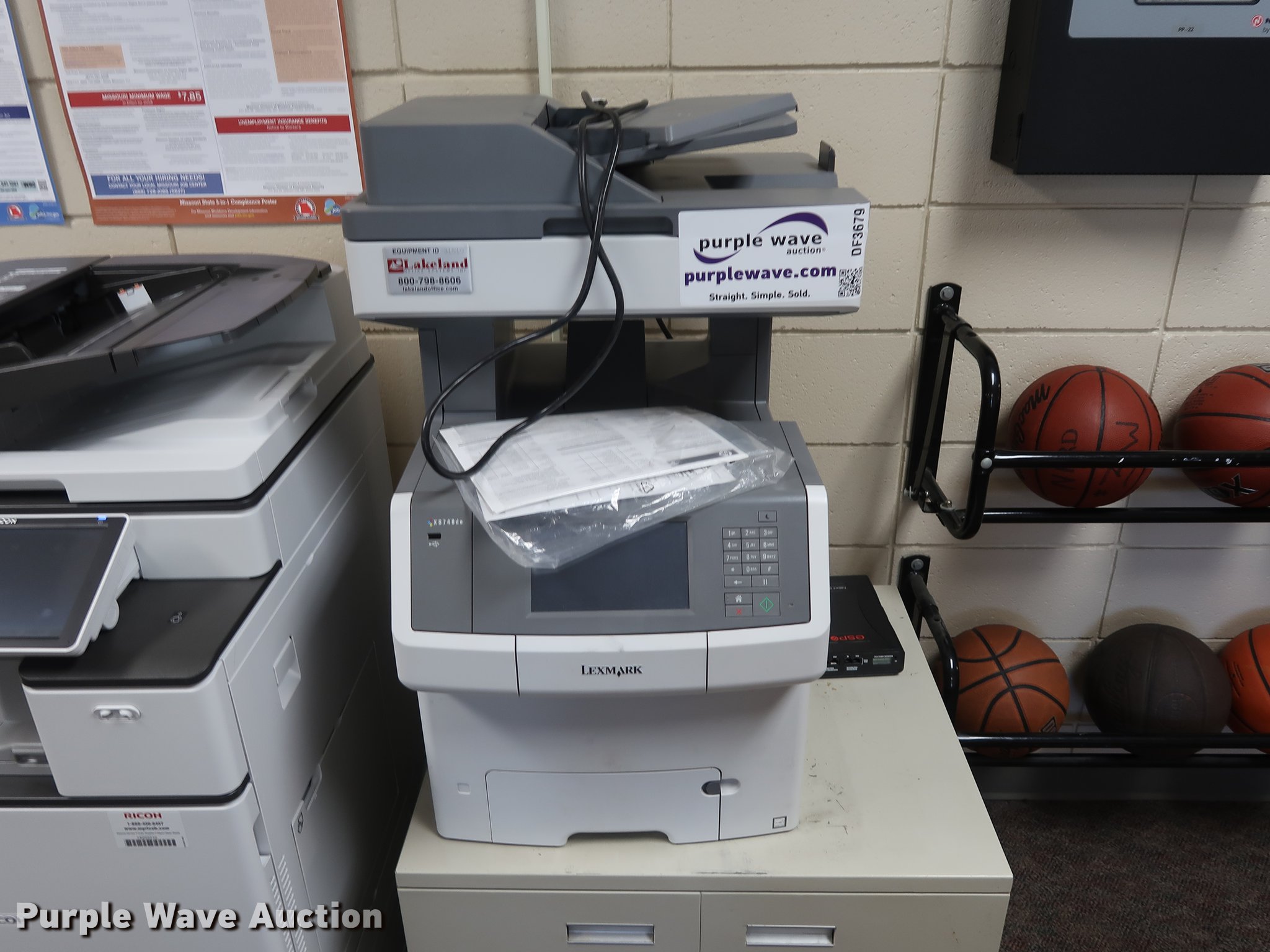 Lexmark XS748DE printer in Nevada, MO Item DF3679 sold Purple Wave