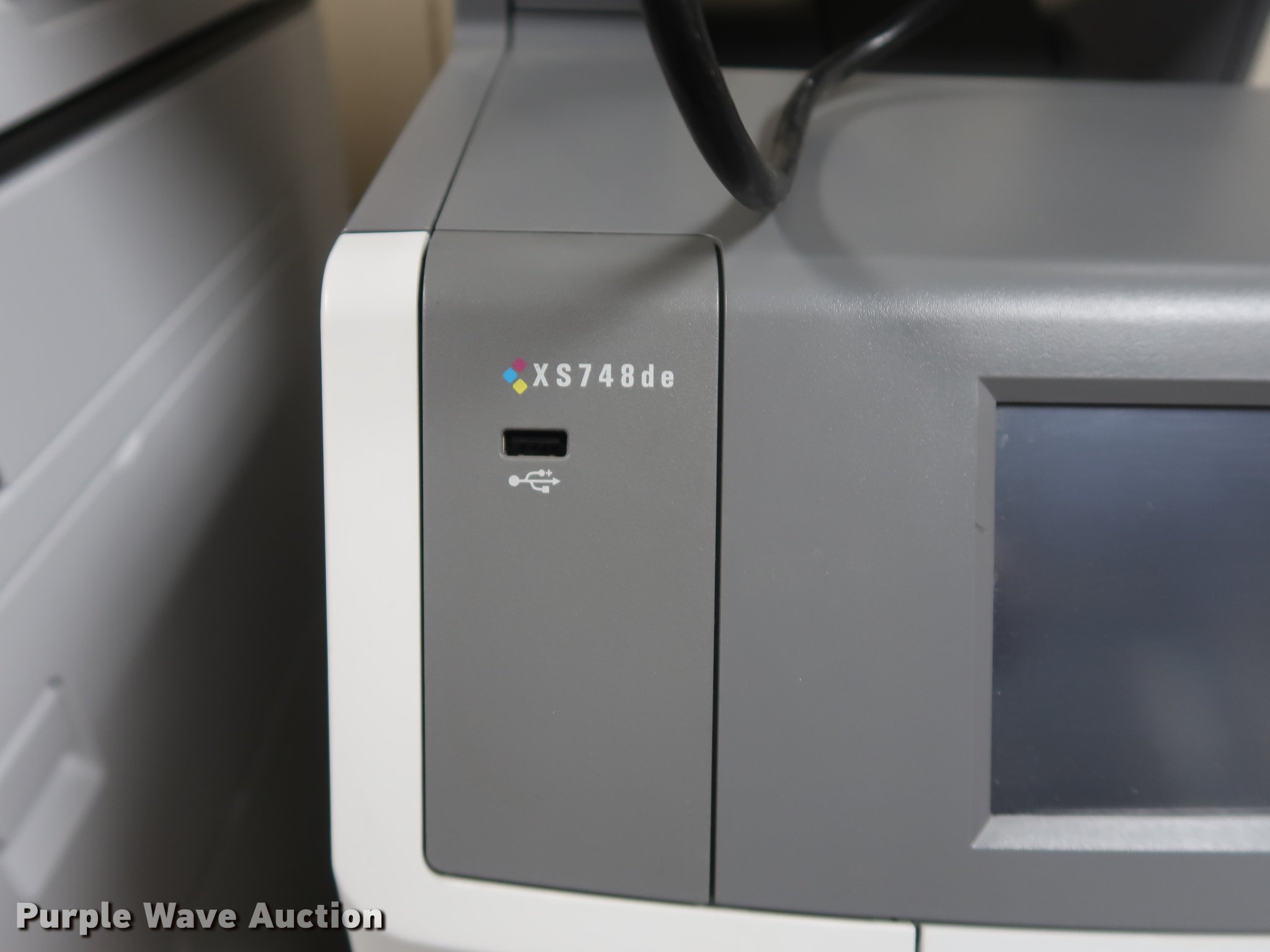 Lexmark XS748DE printer in Nevada, MO Item DF3679 sold Purple Wave
