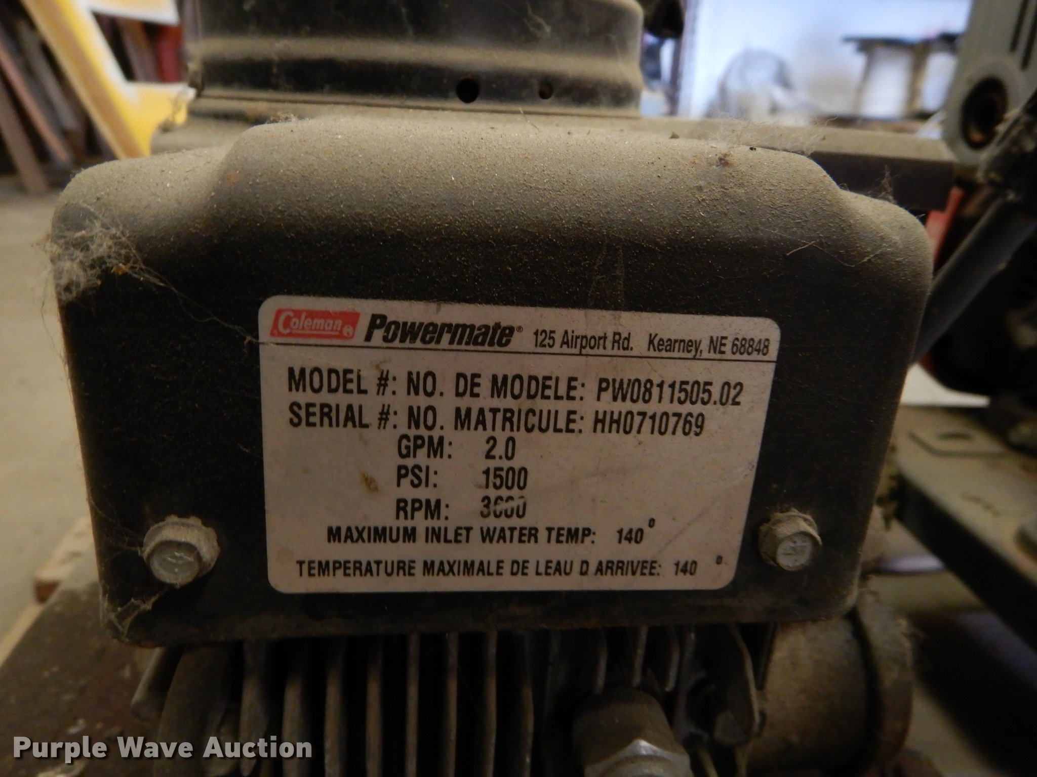 (2) pressure washers in Leavenworth, KS Item EQ9838 sold Purple Wave