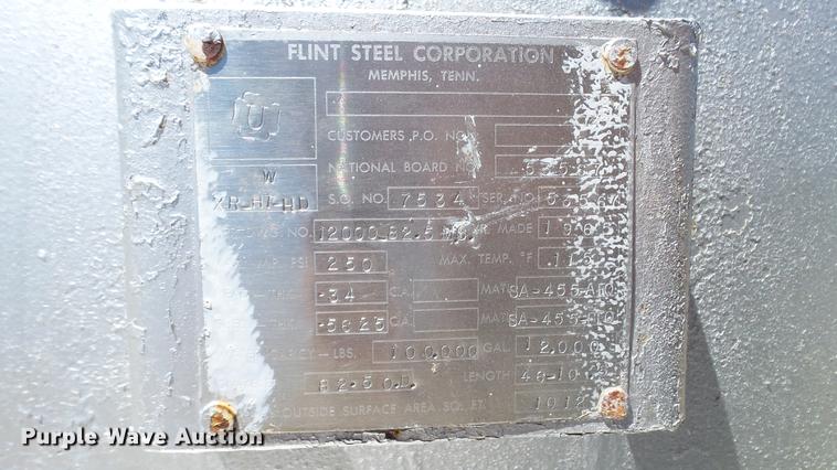 image for item DC4215 1965 Flink Steel Corporation anhydrous ammonia storage tank