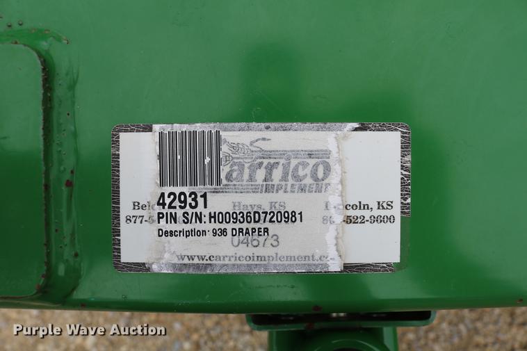 image for item DD4252 2007 John Deere 936D draper head