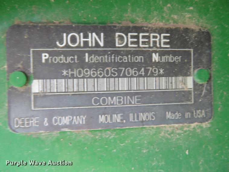 image for item EJ9596 2004 John Deere 9660 STS combine