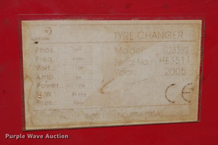 image for item EW9232 2005 Nation C233BIT rim clamp tire machine