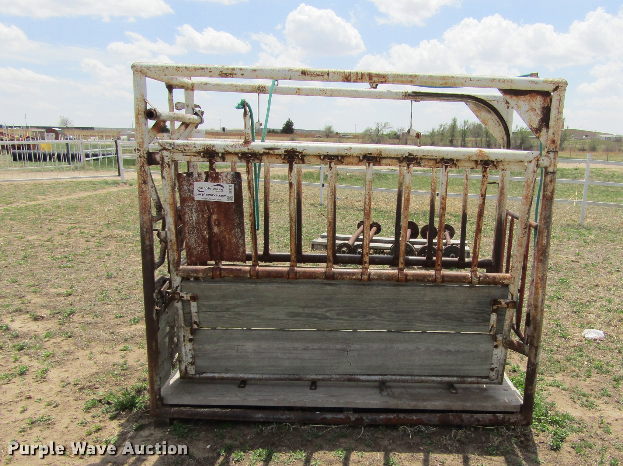 (2) cattle working chutes in Dodge City, KS Item DE6785 sold Purple