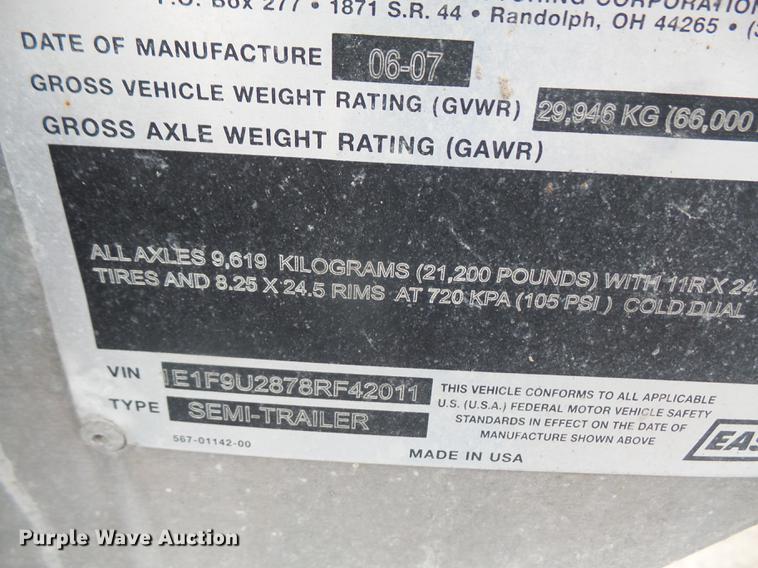 image for item DB6146 2008 East end dump trailer