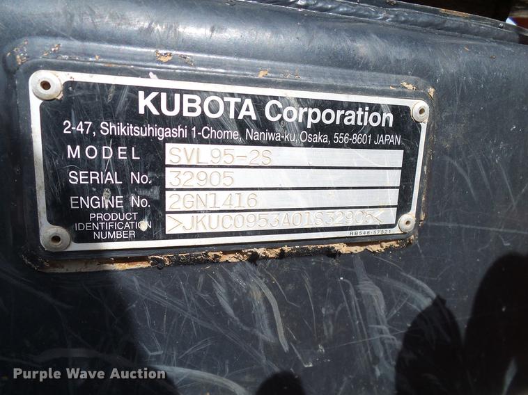 image for item DD1268 2016 Kubota SVL95-2 skid steer