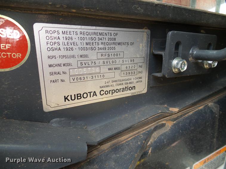 image for item DD1268 2016 Kubota SVL95-2 skid steer