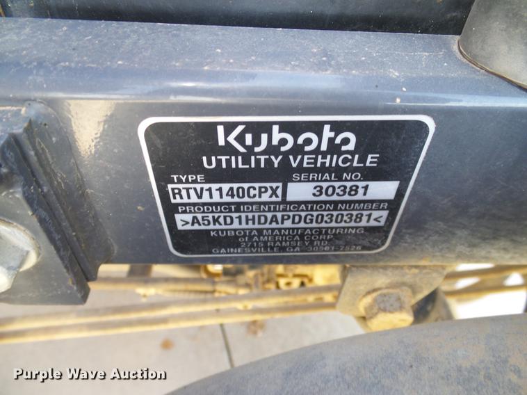image for item DD1272 2013 Kubota RTV1140CPX utility vehicle